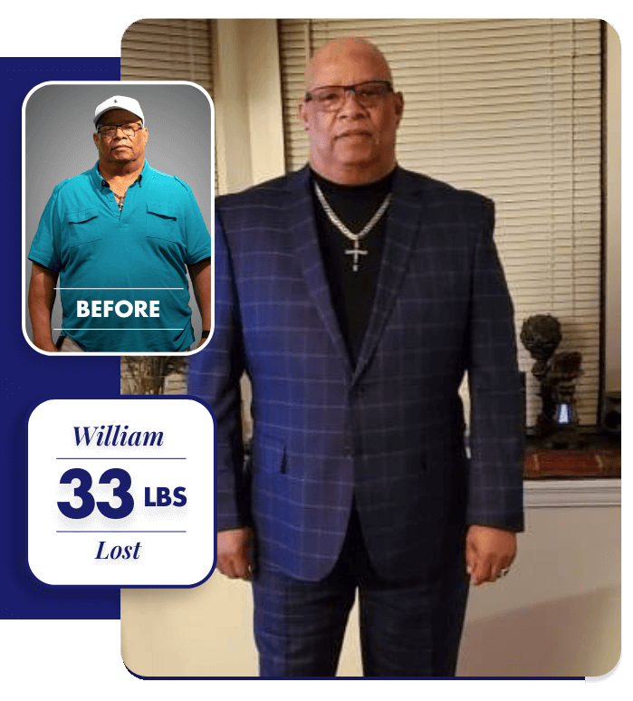 It’s amazing what this program can actually do for you; all you have to do is follow it. Thirty days ago, I was 268 pounds. Today, I am 33 pounds lighter. My wife was like, ‘You’re looking good there,’ because I was able to get into clothes that I hadn’t worn in years, like suits I held on to, just in case.