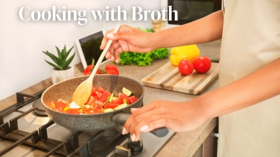 cooking with broth photo