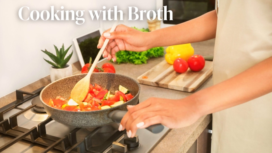 cooking with broth photo